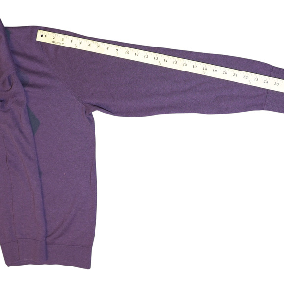 Tommy Hilfiger Men's Sweater Sz XL Argyle Purple Long Sleeve V-Neck Cotton EUC - Picture 13 of 14